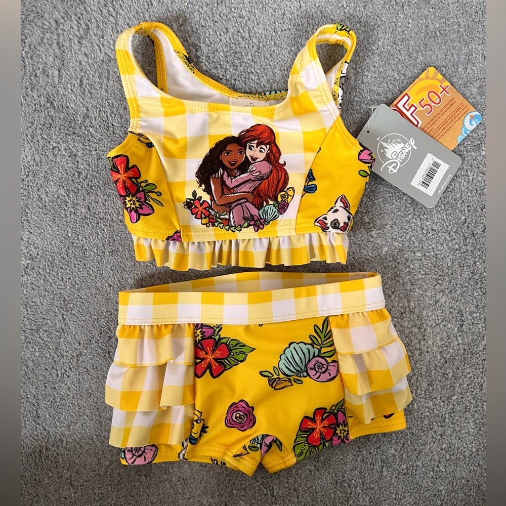 Disney Ariel/Moana Gingham Toddler Bikini